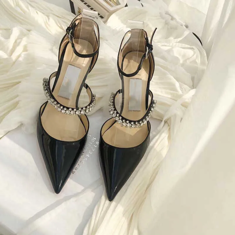 mode de luxe de luxe sandales robes de banquet d'été féminines chaussures à talons sexy haute pointe pointu tree sling back femmes chaussure haute qualité UE