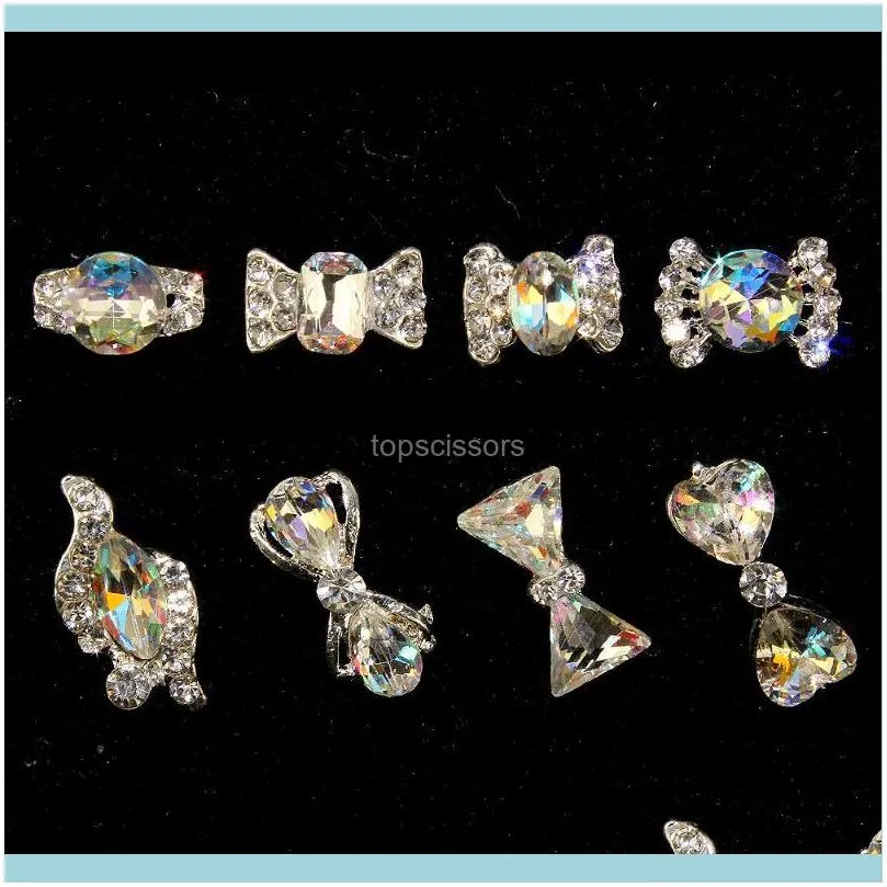 5Pcs/Lot Bowknot Diamond Gems Metal AB Crystal Glitter 3D Accessories 9K Jewelry Nail Art DIY Tools Rhinestone Decoration1