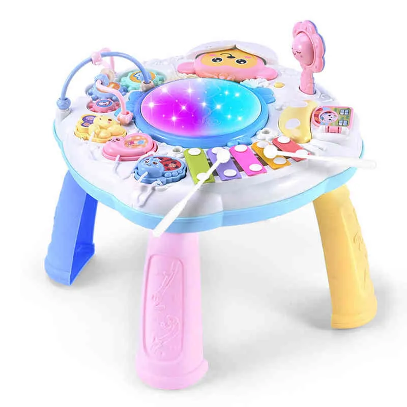 Bebek Etkinlik Masa Müzikal Öğrenme Oyuncak Çok Fonksiyonlu Öğrenme Masası Oyuncak Bebek Erken Eğitici Oyuncak Hediye G1224