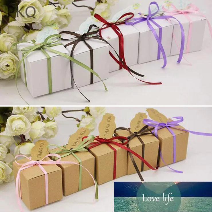 Gift Wrap 50pcs White Brown Paper Wedding Favor Box Mini Candy DIY Cookie Boxes Party Supplies1 Factory price expert design Quality Latest Style Original Status