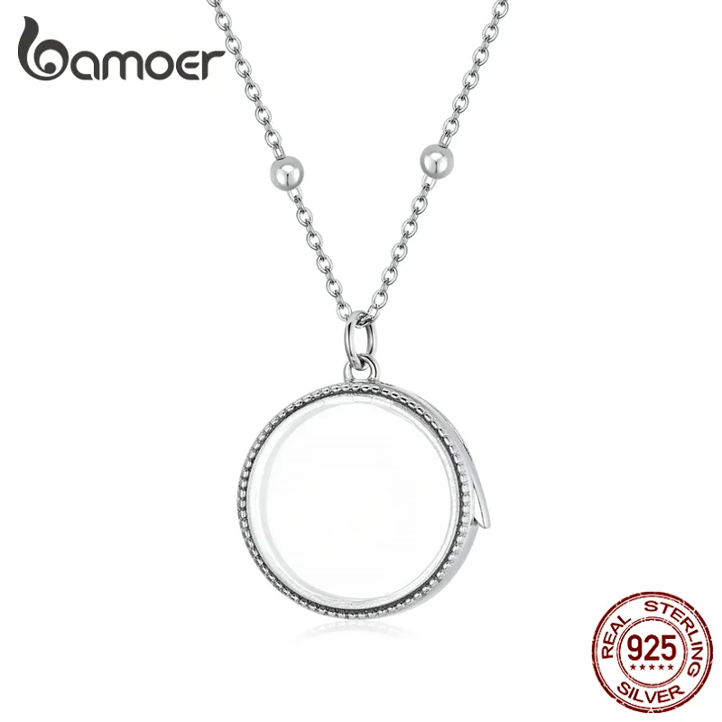 Bamoer – médaillon Simple en argent Sterling 925, boîte d'énergie elfe, collier adapté aux petites perles pour femmes, bricolage, fabrication de bijoux BSN232