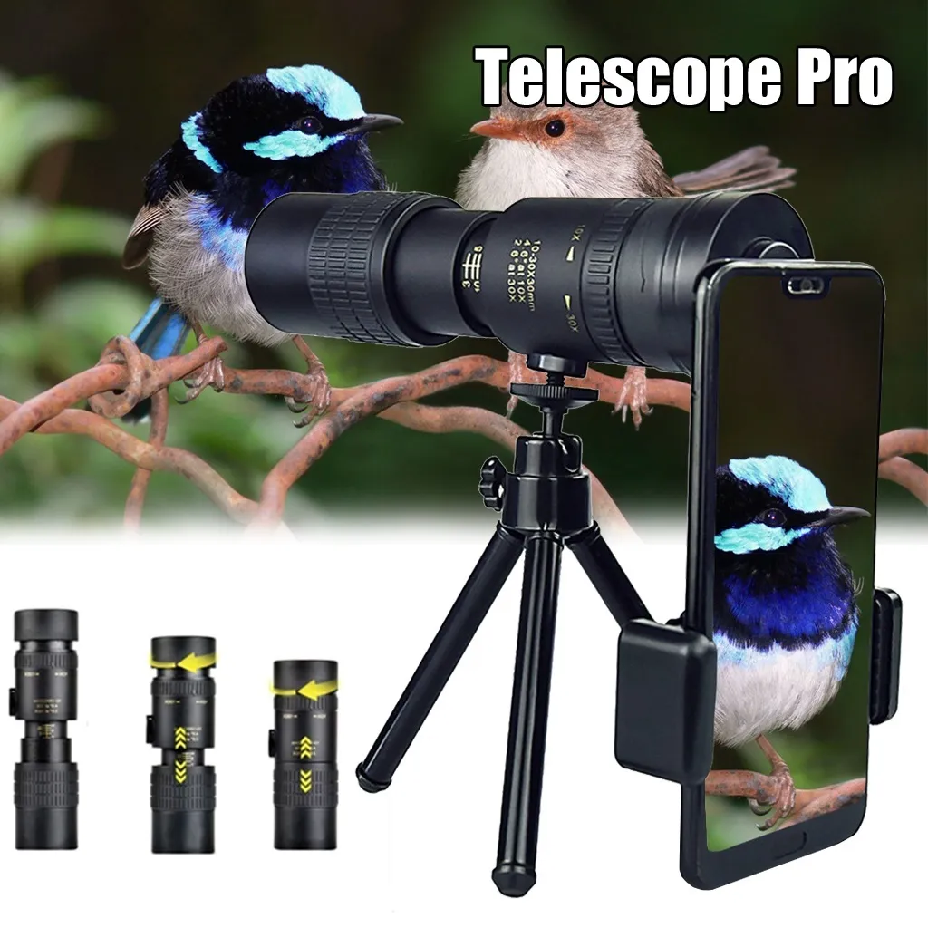 4k 10-300x40mm super telepro zoom monokular binokulare pocket telescope smartphone aufnehmen