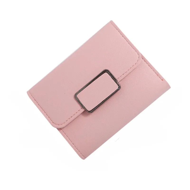 Nouveau Style Court Porte-Monnaie Dames Portefeuille Simple À Carreaux Décoration Mode Litchi Motif Femmes Couleur Unie Tri-fold Étudiant Portefeuille