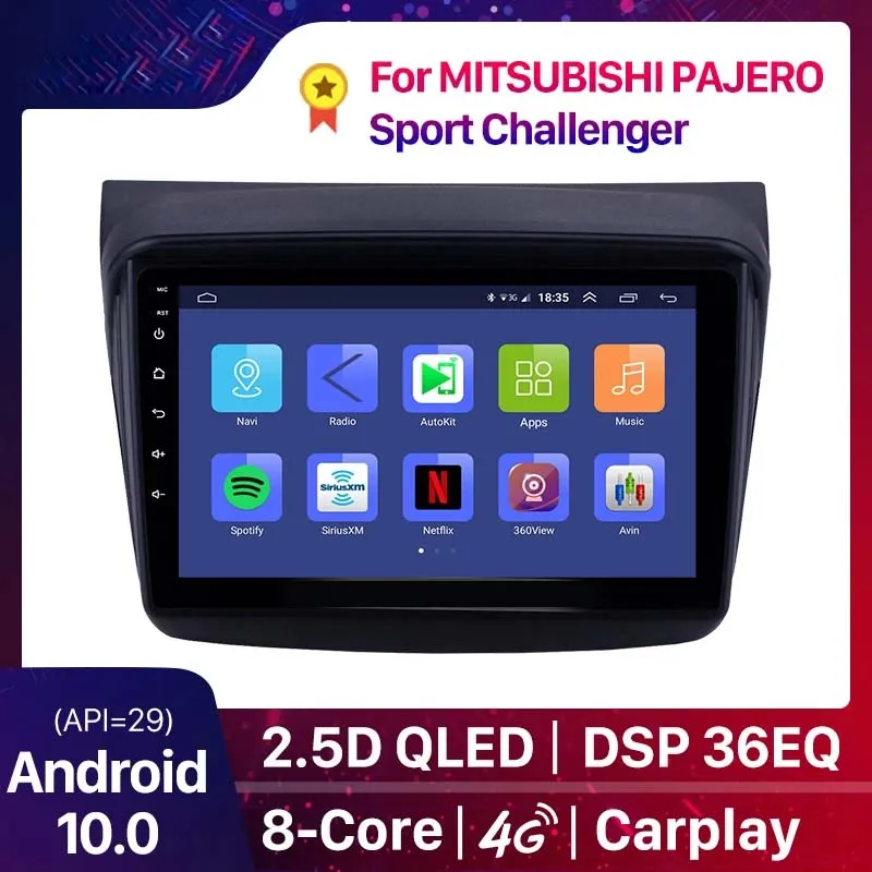 Reproductor Multimedia de dvd para coche Android 10,0 2din de 9 pulgadas y 8 núcleos para MITSUBISHI PAJERO Sport/L200/2006+ Triton/2008+ PAJERO 2010
