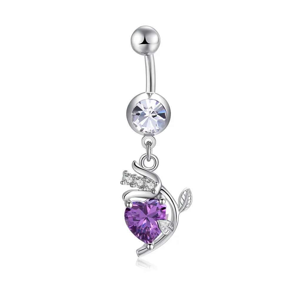 High Quality Surgical Steel Bow Icing Belly Button Rings With Big