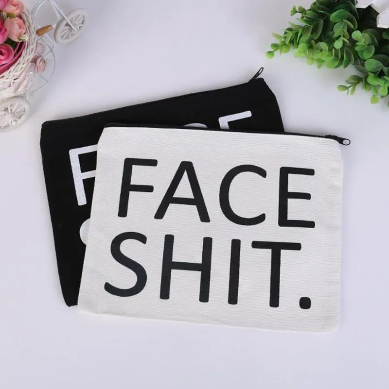 Sublimation Blank Cosmetic Bags Canvas Zipper Pencil Cases Customized Women Makeup Bag Fashion Handbag Pouchs Bags TD657