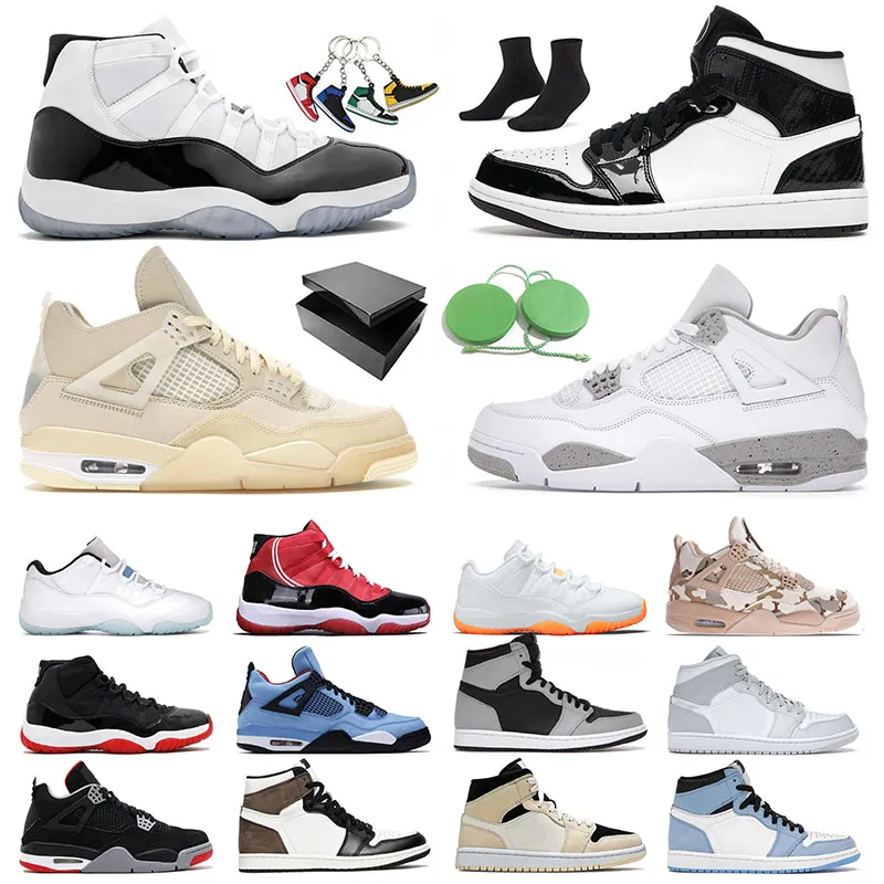 Nike Air Jordan 1 4 11 Air Jorden 1s 4s 11s Jumpman Jordan's Retro Off White AJ Original High OG Baloncesto Zapatos 1 Junts