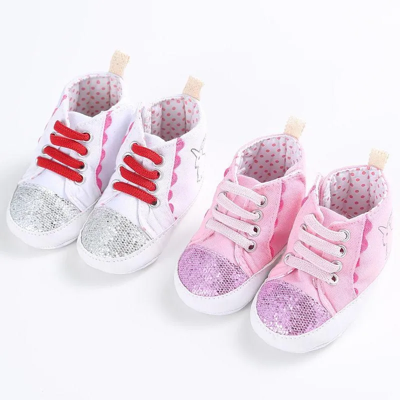 First Walkers WONBO Baby Cute Cartoon Shoes Soft Bottom Non-slip Toddler Shining Sequins For Kids
