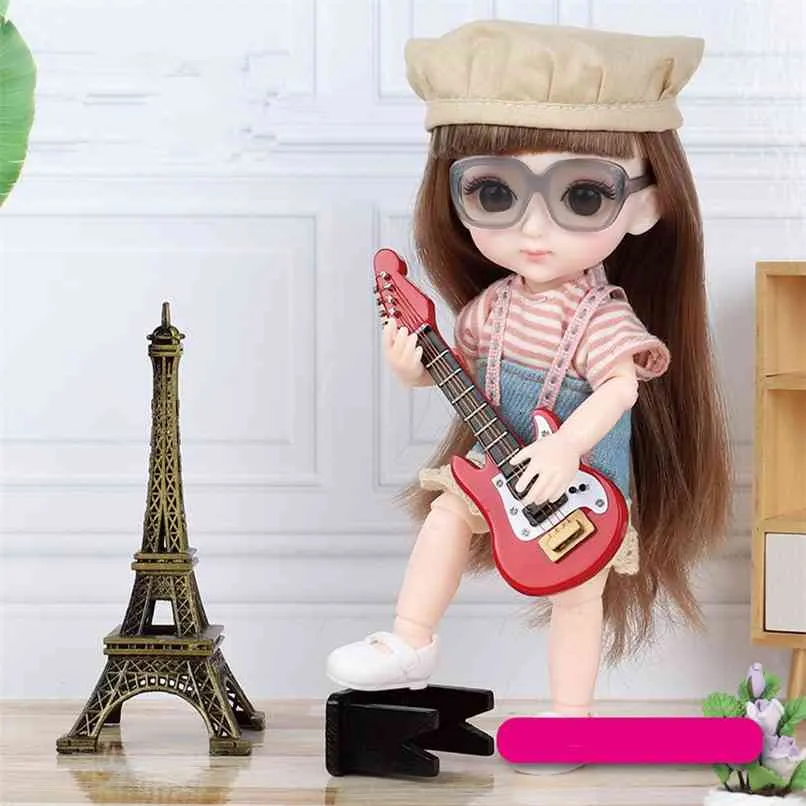 Arrivée 13 poupées mobiles articulées 16 cm 1/12 Bjd poupée habiller avec des vêtements chaussures lunettes poupées jouet pour filles cadeau 210923