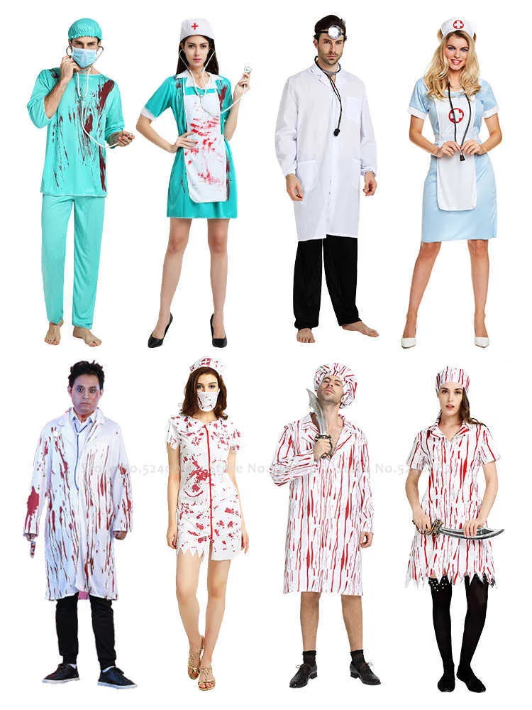 Halloween Horror Bloody Costumes For Adult Carnival Masquerade Party Couple  Cosplay Scary Male Doctor And Female Nurse Uniform - Cosplay Costumes -  AliExpress