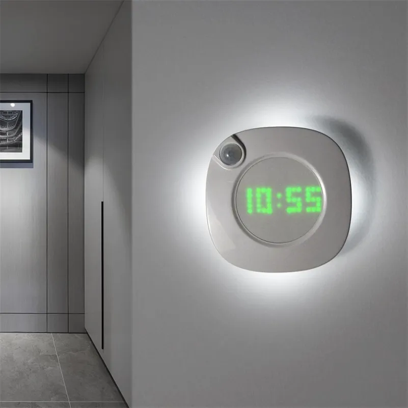 Smart Sensor Orologio Da Parete Con Luci A LED, USB / AAA Batteria  Alimentata A i Night Home Clock, LED Camera Da Letto Toilette Cucina 210325  Da 12,03 €