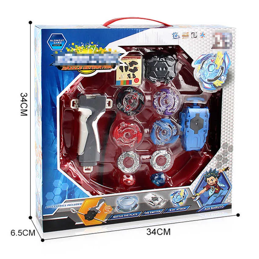 Box Original Beyblade Burst for Sale Metal Fusion 4D BB807D com lançador e arena Spinning Top Set Kids Game Toys X0528