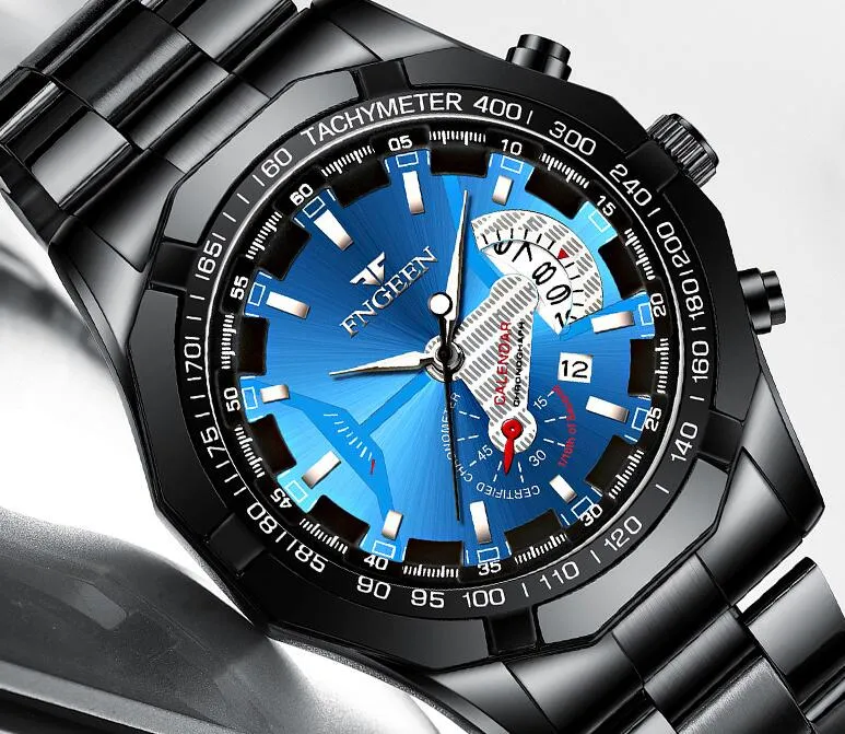 방수 비 기계식 큰 다이얼 시계 슈퍼 새로운 개념 캘린더 크리 에이 티브 기술 인기 패션 스포츠 시계