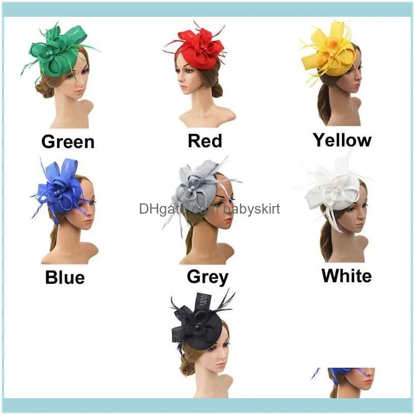 Women Feather Fascinator Party For Wedding Elegant Pillbox Hat Pography Gift Net Headband Headwear Cocktail Banquet Hair Clip1