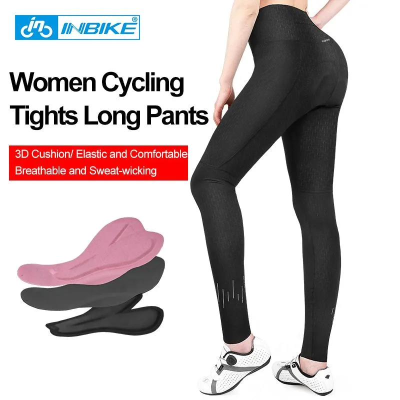 سراويل سباق inbike نساء صدمية ركوب الدراجات الجبلية سراويل مكافحة 3D مضادات الانزلاق بلاءة رقيقة مبطنة