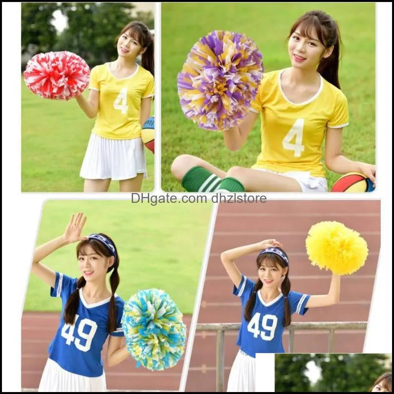 Cheerleading Macolor Pom Poms High Quality 36CM Game Pompoms Cheering Supplies Cheerleader PVC Pompons Color 125 Gram1
