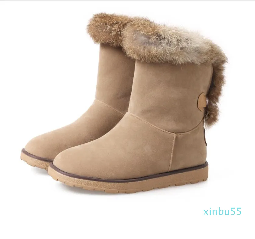 Stivali inverno caldi scarpe donna pelle scamosciata pelle moda donne neve femmina partito lavorazione caviglia grande taglia 34-43