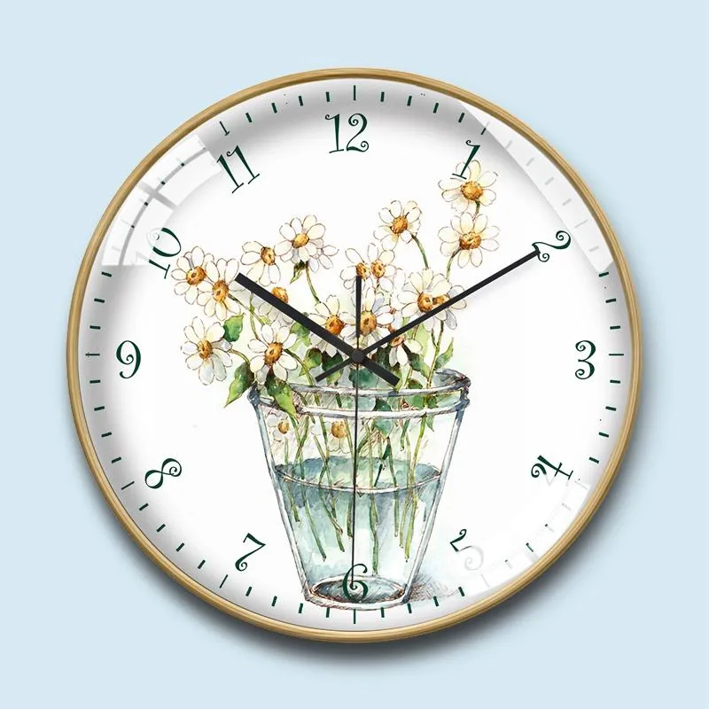 Väggklockor Round Sovrum Klockor Mode Kina Plast Living Room Enkel Silent Digital Reloj de Pared Home Decor Eb5WC