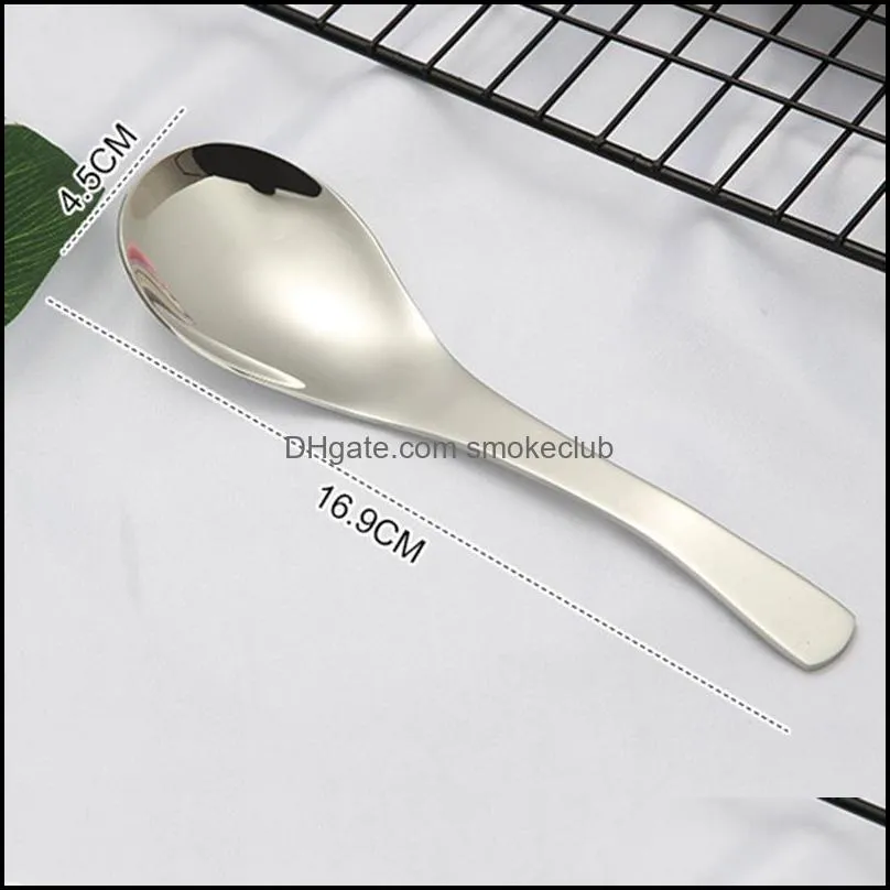 Stainless Steel Soup Spoon Household Kitchen Tableware Soup Spoon Long Handle Rice Spoon 16.9*4.5CM CCF5674