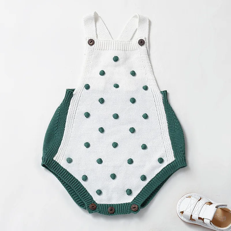 Baby Jumpsuit Autumn Winter Handmade Wool Ball Toddler Bag Fart Knitted Woolen Children Clothes 210515