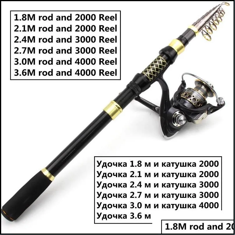 Boat Fishing Rods Brand Rod And Roll Combo, Portable Spinning 13BB Reel, Trout Rod, Beginner Carp Pesca 1.8m-3.6m