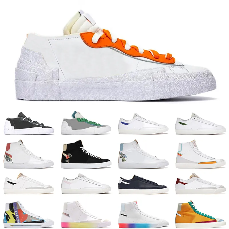 Blazers Mid 77 Låg Magma Orange Män Kvinnor Running Skor Ha ett bra spel Multi Color Designer Sneakers Atletic Mens Trainers Jogging Walking Walking