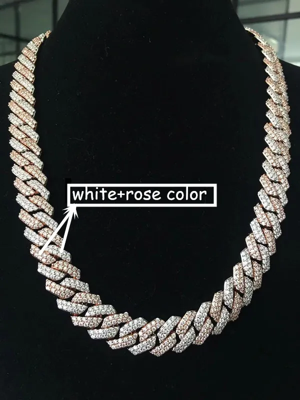 Collana Uomo Cubana Iced Out - Catena In Lega Con Zirconi - Stile Hip Hop