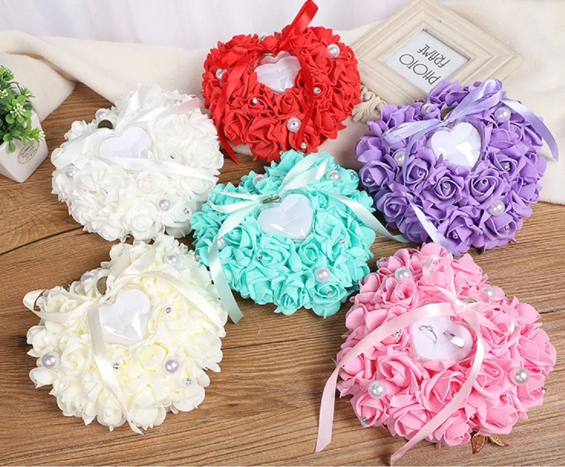 Ring Pillow Fake Rings For Ring Bearer Amazon Almohada Para