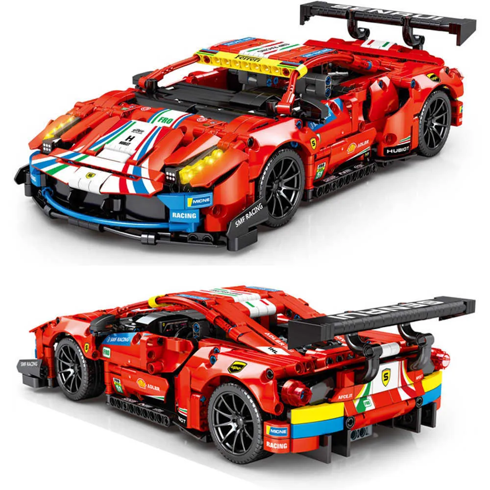 Blokken Creative Expert High-tech Gte Rsr Super Racewagen Snelheid Voertuig 1206pc Moc Moduler Baksteen Bouwsteenmodel Technisch Speelgoed H0917