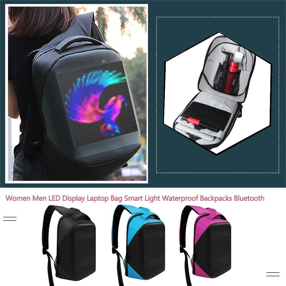CRONY LED display backpack us-b002 LED Fashion Novelty Smart Style wat –  Edragonmall.com