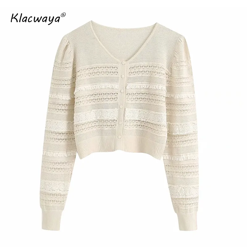 Sweet V Neck Sweaters Kvinnor Mode Broderi Sweater Elegant Kvinna Ladies Kortärmad Jumpers 210521