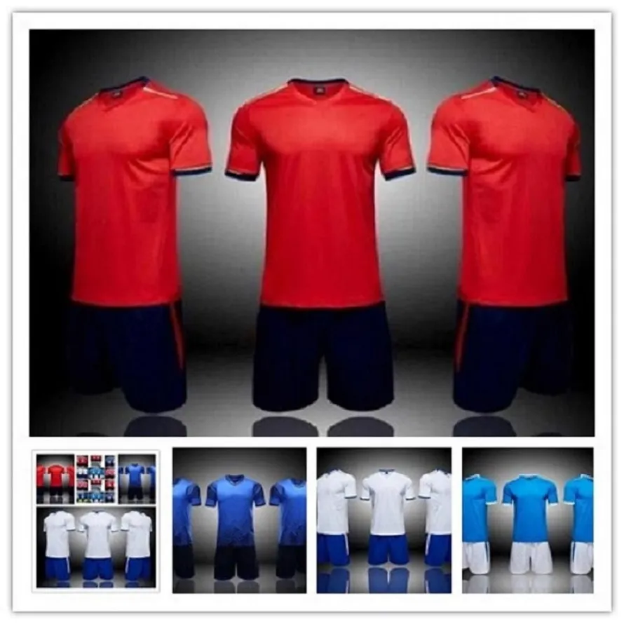 Moda 11 Team camisas em branco Conjuntos, costume, treinamento futebol usa manga curta correndo com shorts 00007