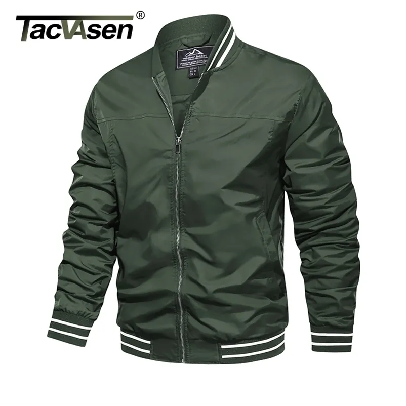Tacvasen Casual Jacket Heren Spring / Fall Pilot Style Jassen Army Bomber Jassen Wind Baseballjack Bovenkleding Overjas Jongens 210723