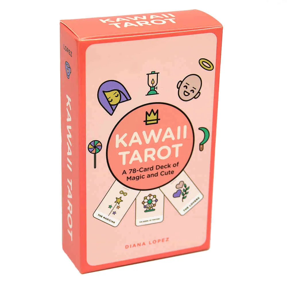 Kawaii Tarot 78 Card Deck of Magic و Cute Book Diana Lopez ميزات تصميم الحلو الباستيل اللون كاواي جامعي على حد سواء