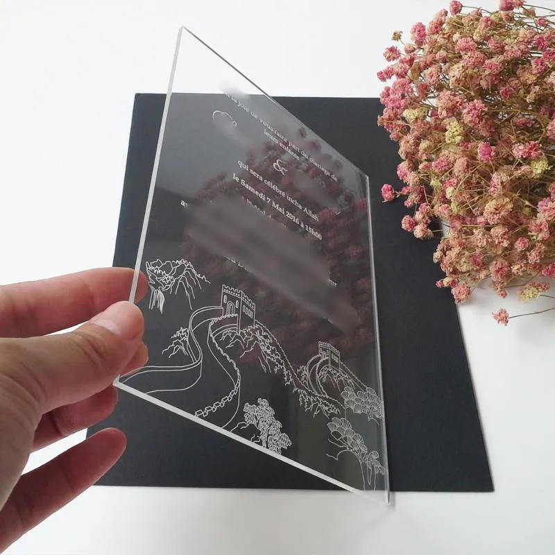 日本在庫即発送 グリーティングカードのサンプル注文5 7インチ素晴らしい壁の要素長方形の形状クリアアクリルの結婚式の招待状 処分品 Home Garden Festive Party Supplies Viajealasostenibilidad Org