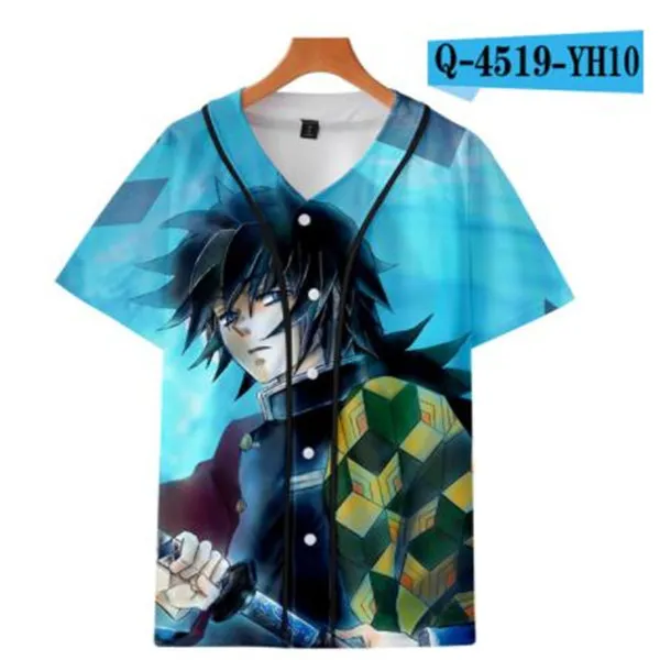 Summer Fashion Tshirt Baseball Jersey Anime T-shirt traspirante stampata in 3D Abbigliamento Hip Hop 070