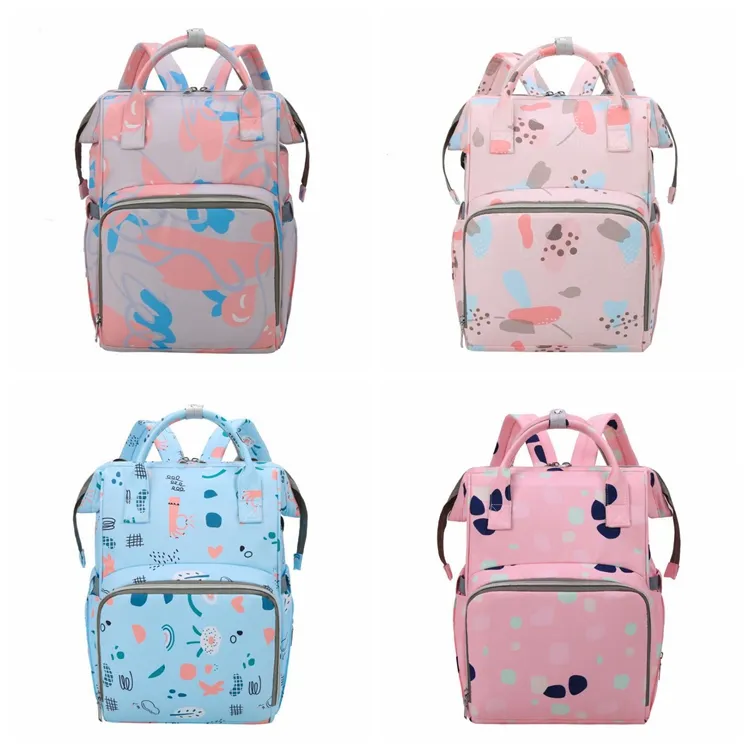 Moda Bebê Fralda Bolsas Grande Capacidade Bag Papel Impermeável Mummy Pack Maternidade Travel Mochila Bolsa de Enfermagem para Mãe