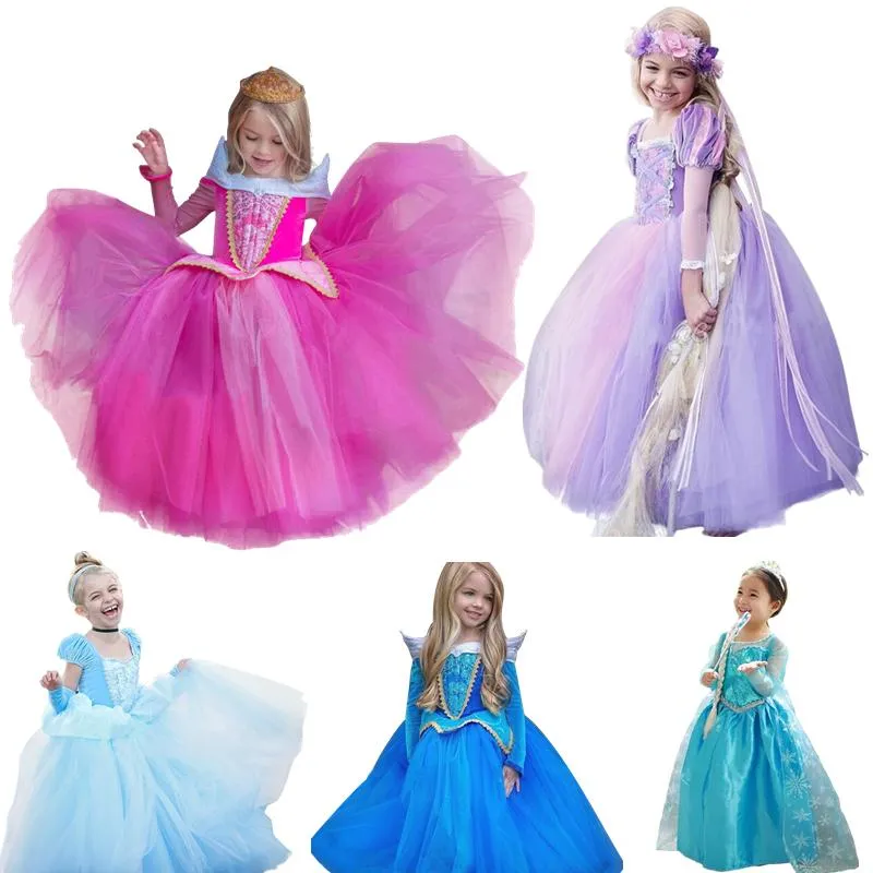 Girl's Dresses Girls Dress Cosplay Princess Costume Kids Halloween Carnival Party Clothing Children Christmas Disfraz Robe