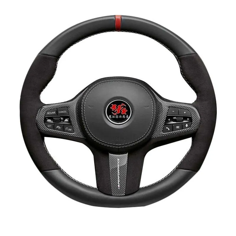 Steering Wheel Covers For X7M X3M X4M Z4 Suede Leather Hand Sewn Car Cover Interior Accessories