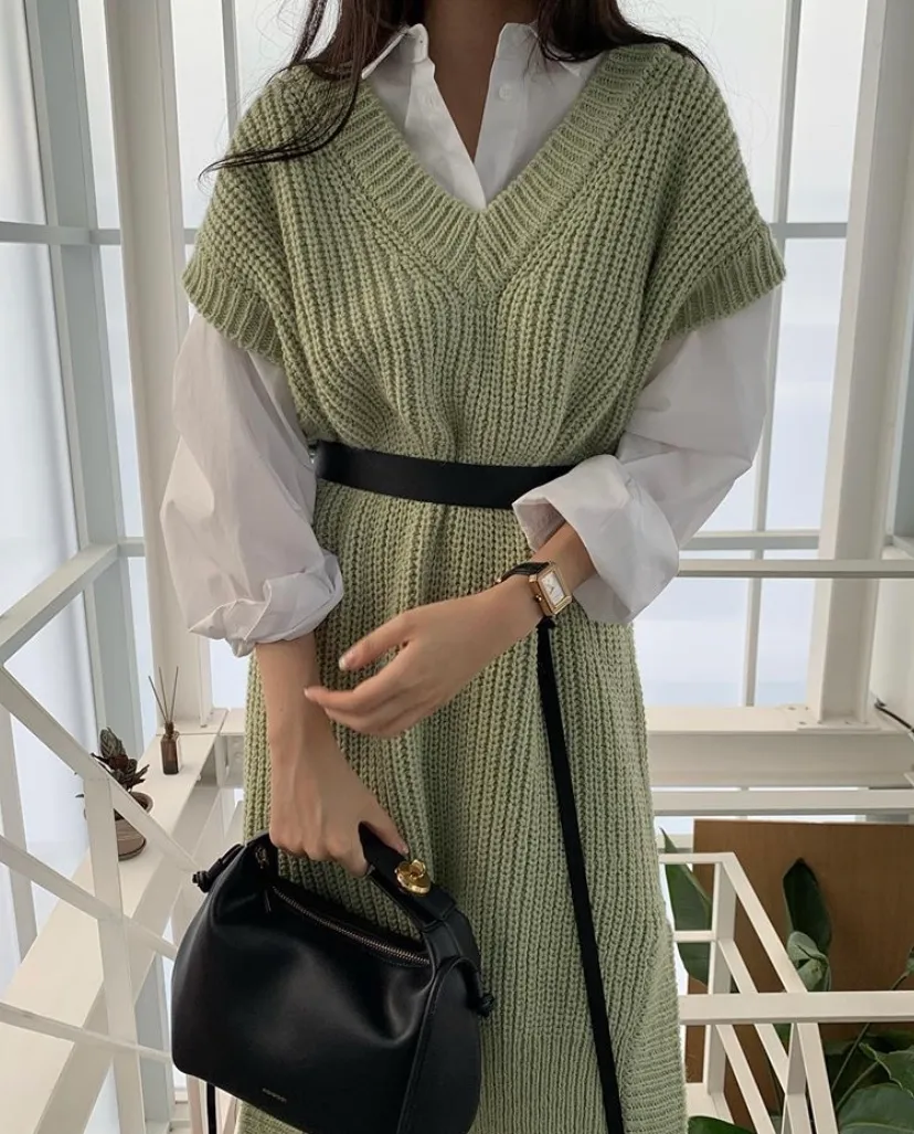 Korean Style Women's Two Piece Suit: Chic Vest Dress & Shirt Set - Shop  Now! from Dhgate Two Piece Dress - price 86.62