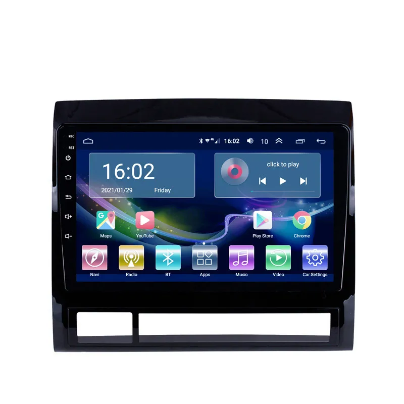 Lecteur multimédia Gps Radio voiture Dvd stéréo vidéo WIFI Quad-Core Android 10 2G 2-Din pour Toyota TACOMA 2005-2013