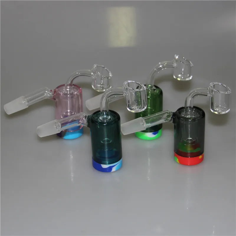 14mm 18mm hookah Glass Ash Catchers With quartz banger silicone container jar 45 90 Degrees Ashcatcher Ash Catcher For Smoking Water Bongs Oil Dab Rigs