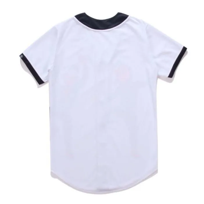 야구 유니폼 남자 스트라이프 짧은 소매 거리 셔츠 검은 흰색 스포츠 셔츠 UAP702
