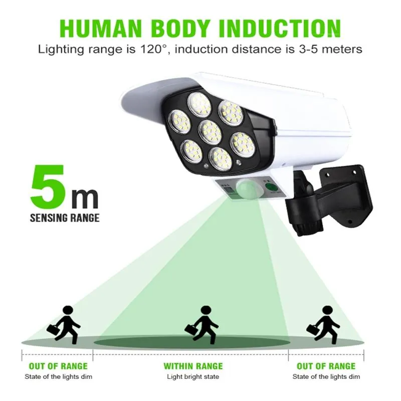 Powerful Solar Lights Outdoor Security Dummy Camera Motion Sensor Light Solar Le