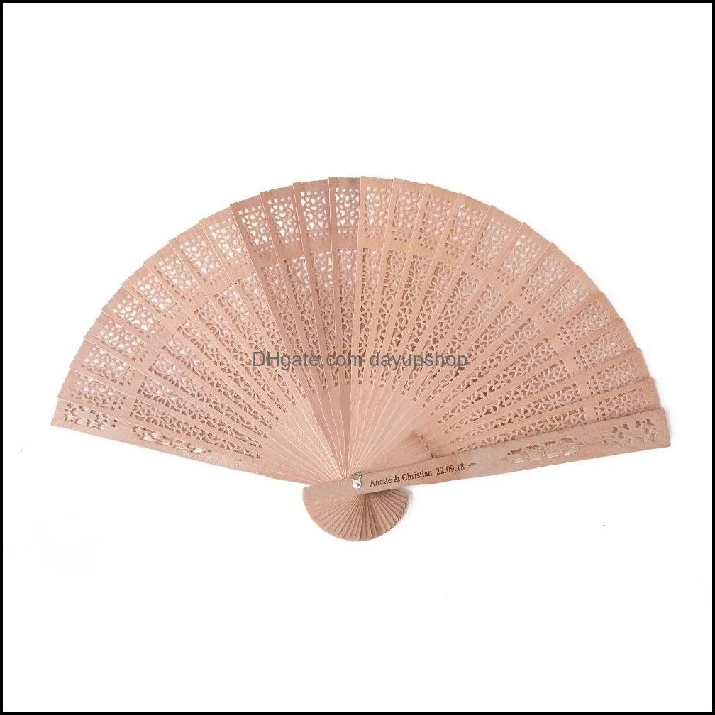 Personalized Wooden hand fan Wedding Favors and Gifts For Guest sandalwood hand fans Wedding Decoration Folding Fans