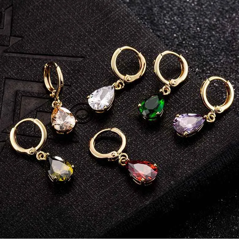 Crystal Women Dangle Earrings Sterling Silver Geometric Rhinestone Zirconia Cubic Drop Pendant Designer Jewelry Valentine`s Day Teardrop Gemstone Chandelier