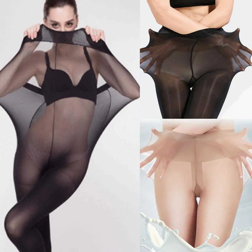 Plus -storlek Super Elastic Tights Kvinnor Strumpor Body Shaper Pantyhose 30D Strumpa Tight Sexy Hosiery Underwear X0521210s