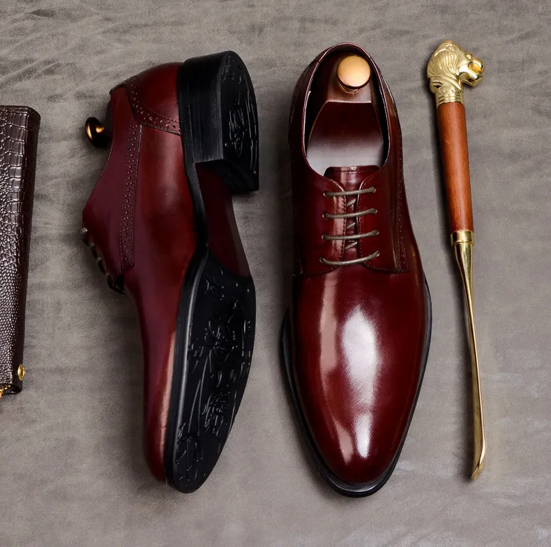 Wine red formal shoes sale