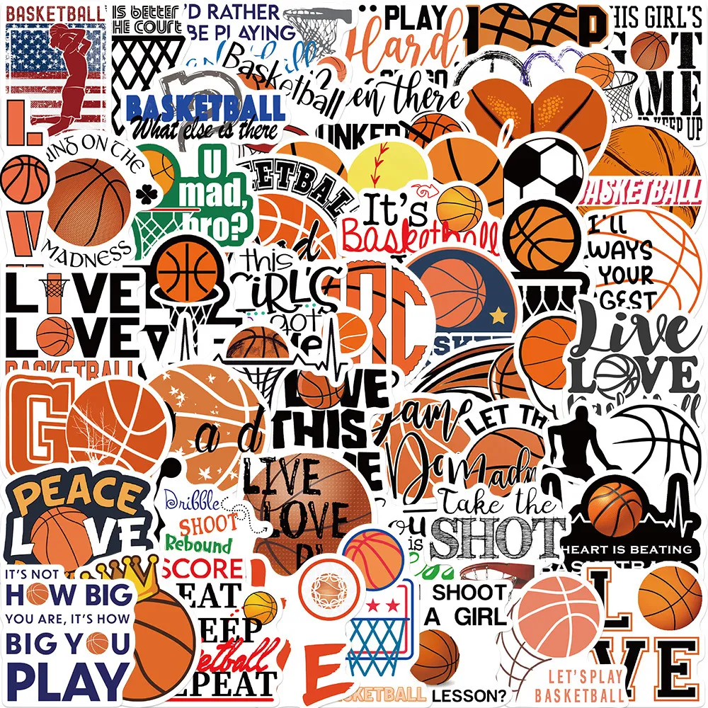 33 PCS American Basketball Stickers - Waterproof Decals For Laptop, Water Bottle, Car, Bike (2-2.5 Inches) - View #13