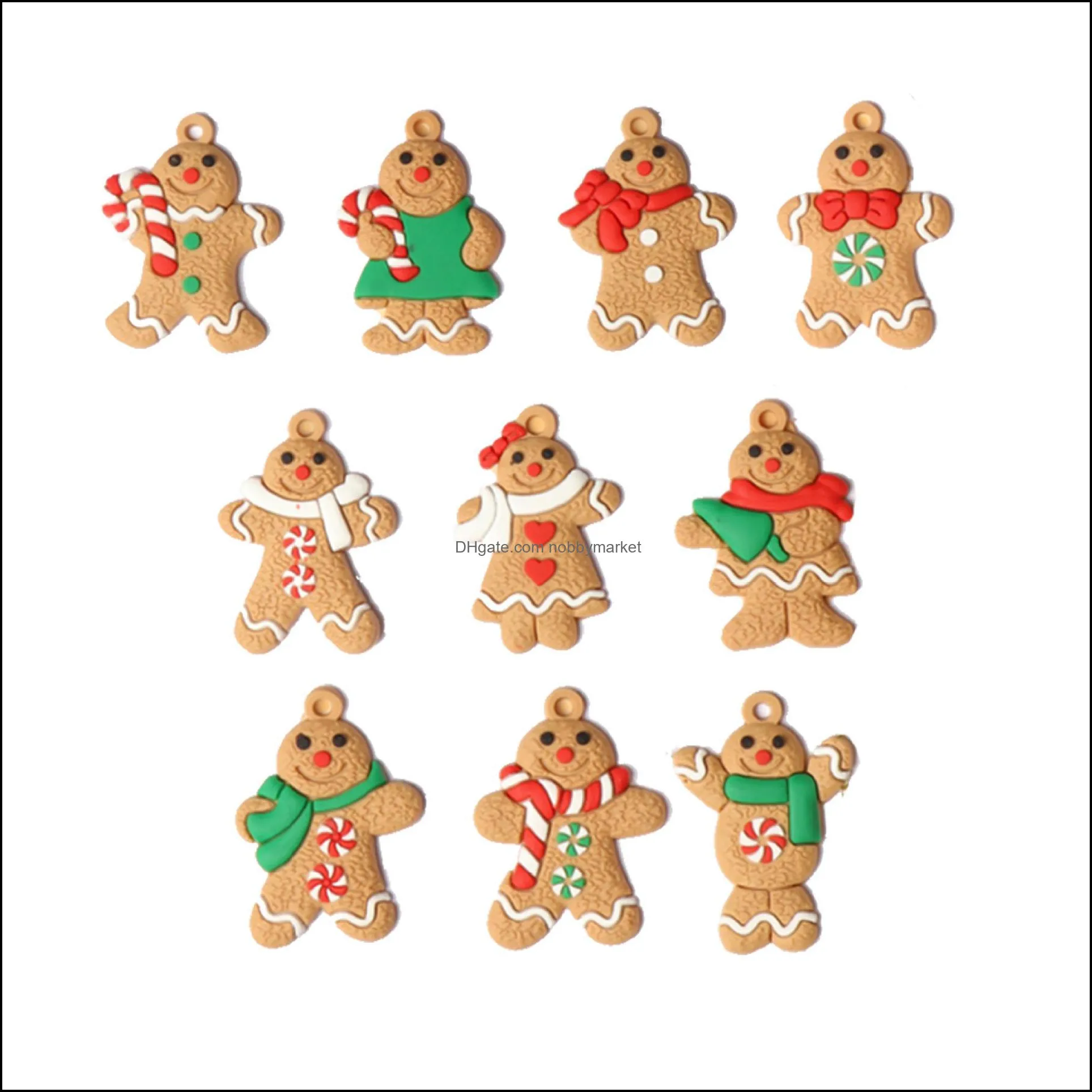 Mix Christmas Charms Xmas Tree Ornaments Santa Claus Snowflake Snowman Pendants DIY Jewelry Accessories Wholesale